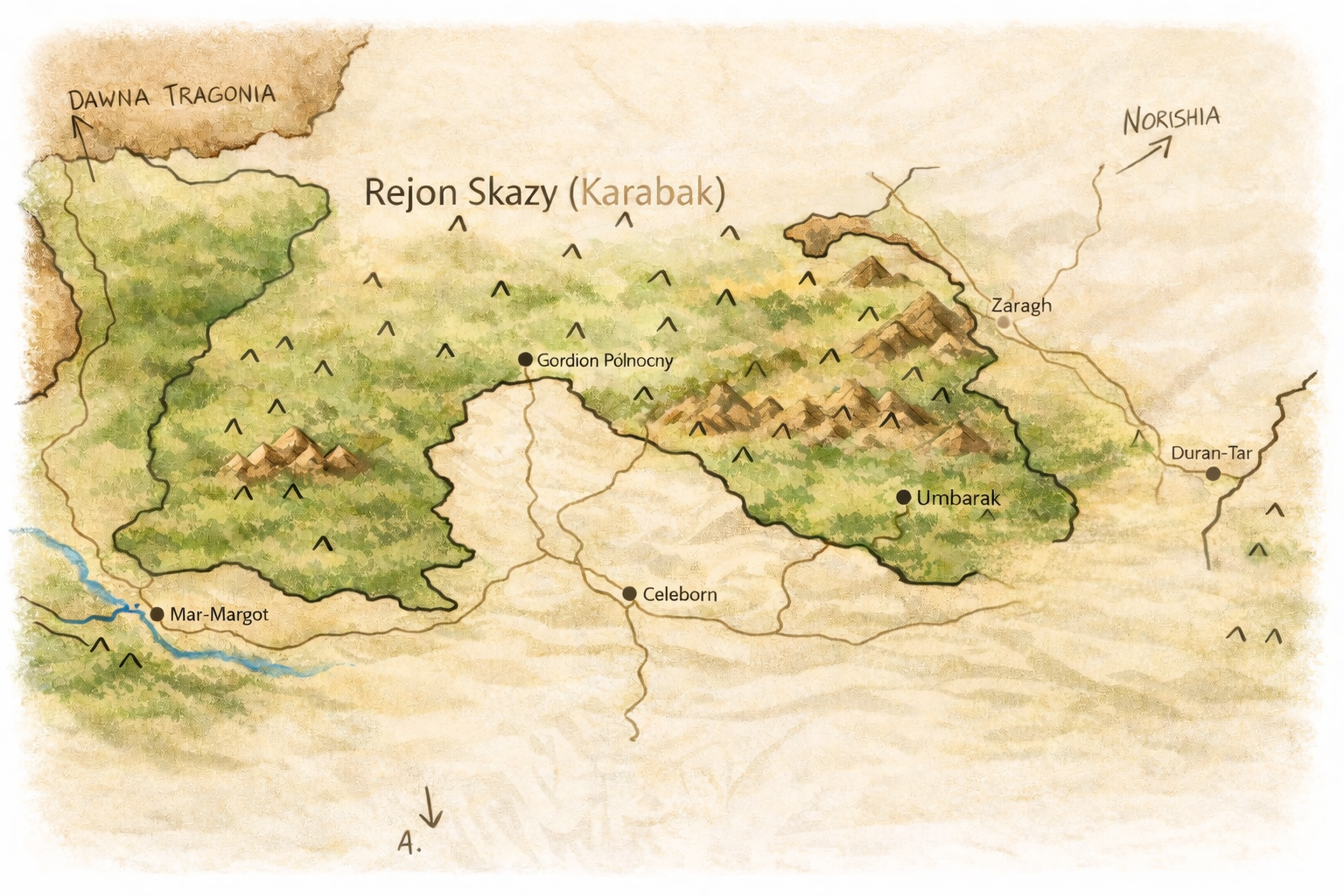 Szkic rejonu Karabak - mapa znaleziona w bagażu Jaromira
